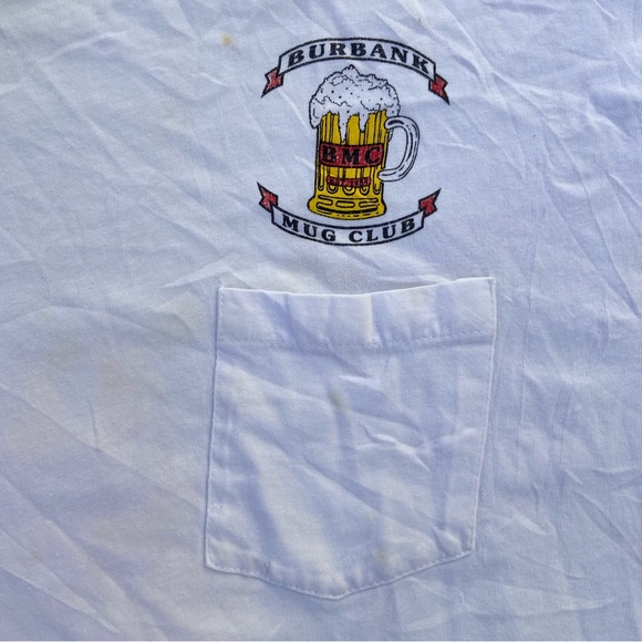 Vintage Beer Tee Burbank Mug Club, Single Stitch, Vintage Hanes (XXL) - Picture 6 of 12